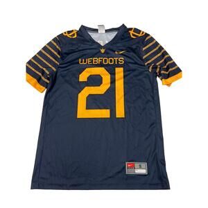 Mens NIKE Blue Oregon Ducks #21 "Webfoots" Throwback Football Jersey Sz S